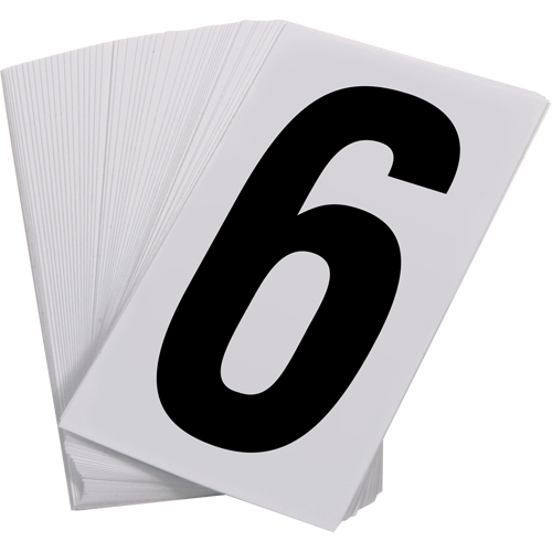Pressure Sensitive Numbering, 6, 3-1/2" H, Black on White The Estey Group