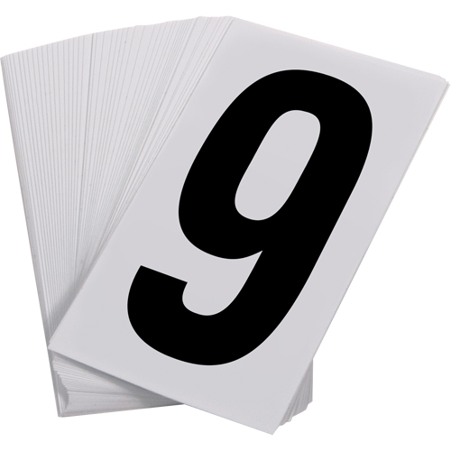 Num&eacute;ros autocollants, 9, 3-1/2" h, Noir sur blanc The Estey Group