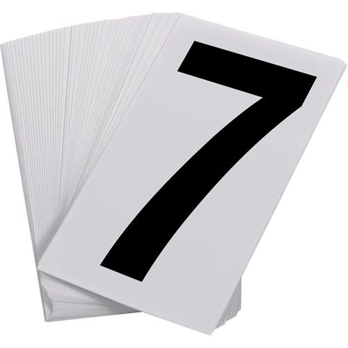 Num&eacute;ros autocollants, 7, 3-1/2" h, Noir sur blanc The Estey Group