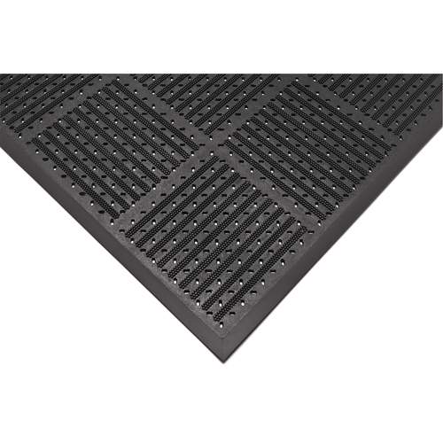 Tapis r&eacute;versible Outfront no 227, Caoutchouc, Grattoir Type, Motif &agrave; fentes, 3' x 6', Noir The Estey Group