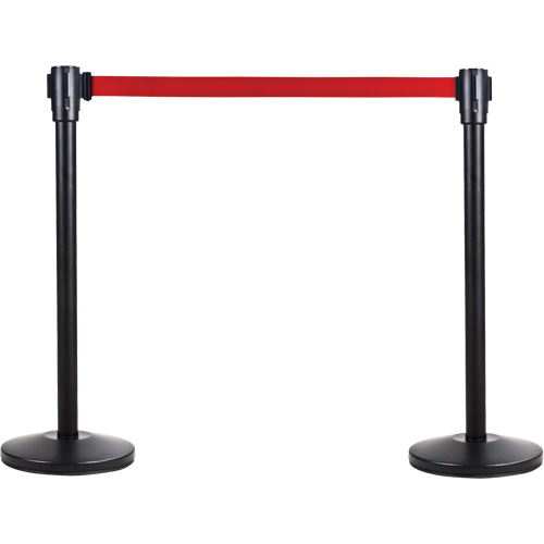 Poteau r&eacute;cepteur pour barri&egrave;res sur pieds pour le contr&ocirc;le des foules, Hauteur de 35", Noir The Estey Group
