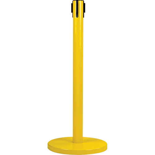 Poteau r&eacute;cepteur pour barri&egrave;res sur pieds pour le contr&ocirc;le des foules, Hauteur de 35", Jaune The Estey Group