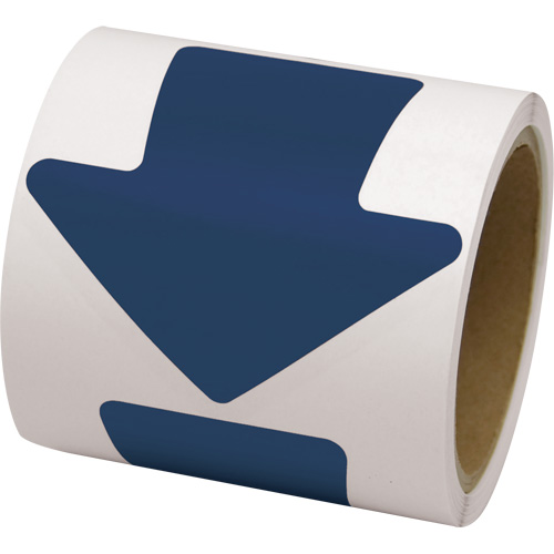 Coloured Floor Marking Decals, Arrow, 4" L x 4" W, Blue, Vinyl The Estey Group