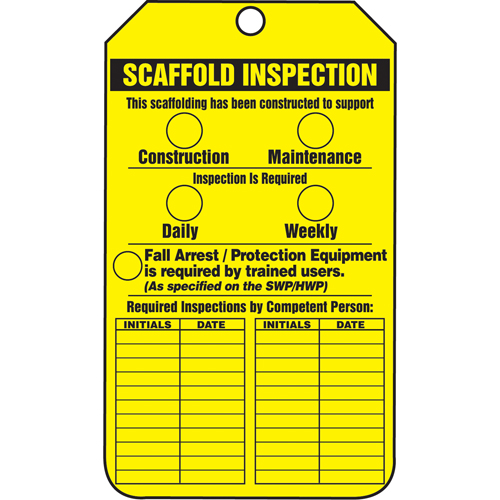 Inspection Tags, Cardstock, 3-1/8" W x 5-7/8" H, English The Estey Group