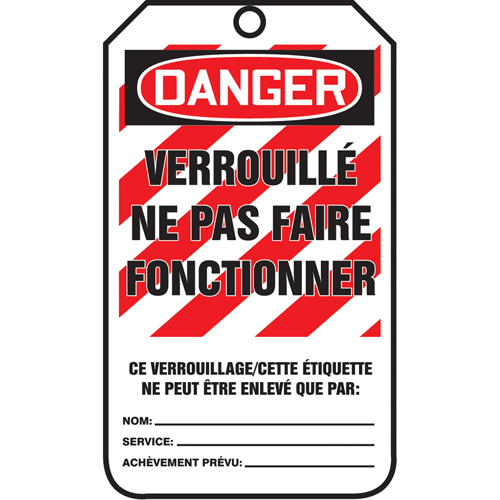 Lockout Tags, Cardstock, 3-1/8" W x 5-7/8" H, French The Estey Group