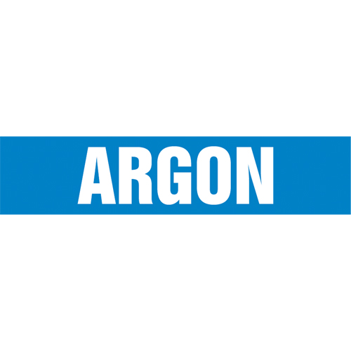 "Argon" Pipe Marker, Self-Adhesive, 4" H x 24" W, White on Blue The Estey Group