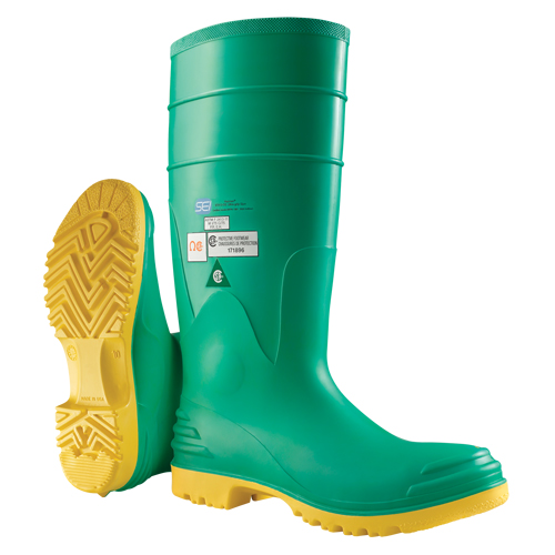 Hazmax&reg; 16" Kneeboot, PVC, Steel Toe, Size 14, Puncture Resistant Sole The Estey Group