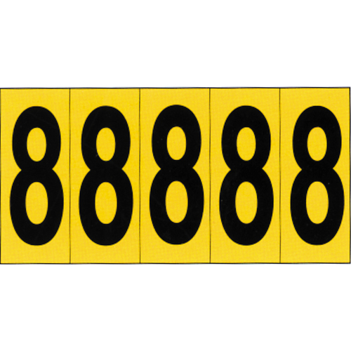 Individual Adhesive Number Markers, 8, 3-7/8" H, Black on Yellow The Estey Group