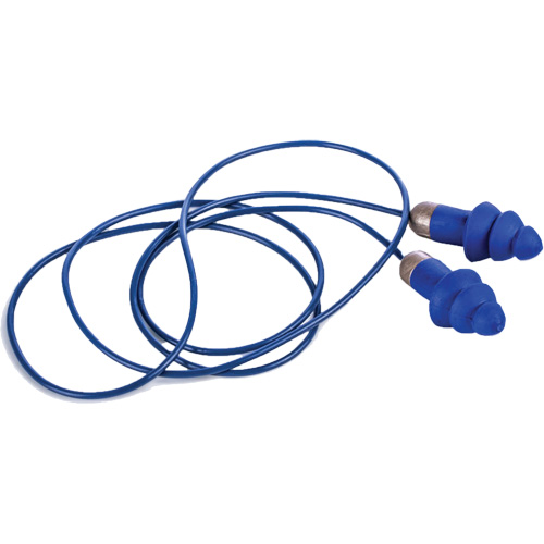 Bouchons d'oreille r&eacute;utilisables et d&eacute;tectable Rockets, Avec cordon, Taille unique, Vrac - &eacute;tui en plastique, NRR dB 27 The Estey Group