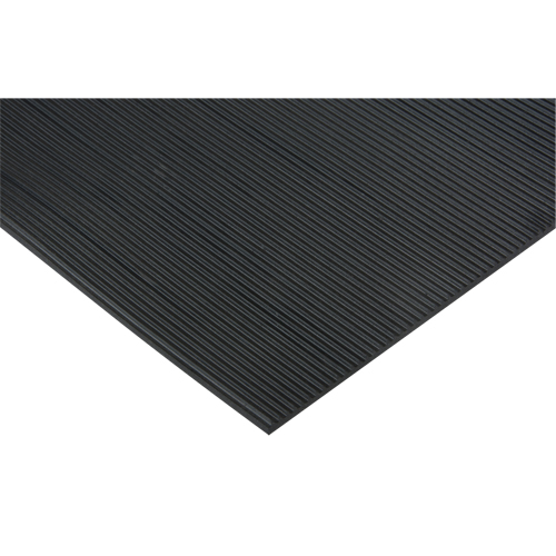 Tapis &agrave; nervures fines, Essuie-pieds, 3' x 75' x 1/8", Noir The Estey Group