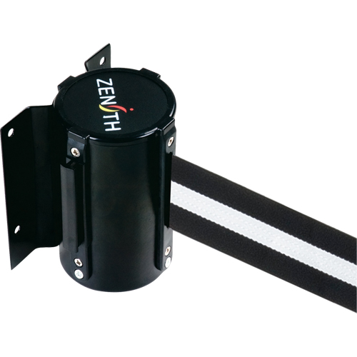 Barri&egrave;re &agrave; fixation murale, Acier, Fixation par vis, 7', Ruban Noir/Blanc The Estey Group