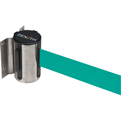 Wall Mount Barrier, Steel, Screw Mount, 7', Green Tape The Estey Group