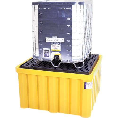 Ultra-IBC Spill Pallet&reg; with Drain, 400 US gal. Spill Capacity, 58.75" x 58.75" x 33" The Estey Group