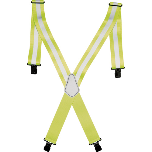 Hi-Viz 2" Work Suspenders, High Visibility Lime-Yellow, Silver Reflective Colour, One Size The Estey Group