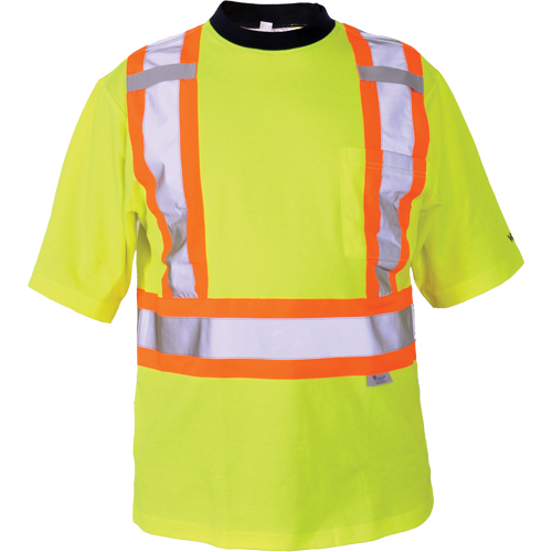 Safety T-Shirt, Polyester, Medium, High Visibility Lime-Yellow The Estey Group