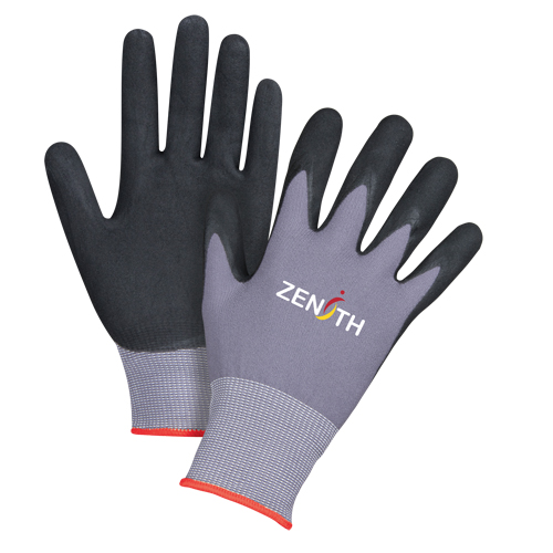 Gants ZX-1 de premi&egrave;re qualit&eacute; compatibles avec les &eacute;crans tactiles, 6/T-petit, R&ecirc;vetement Mousse de nitrile, Calibre 15, Enveloppe en Nylon The Estey Group