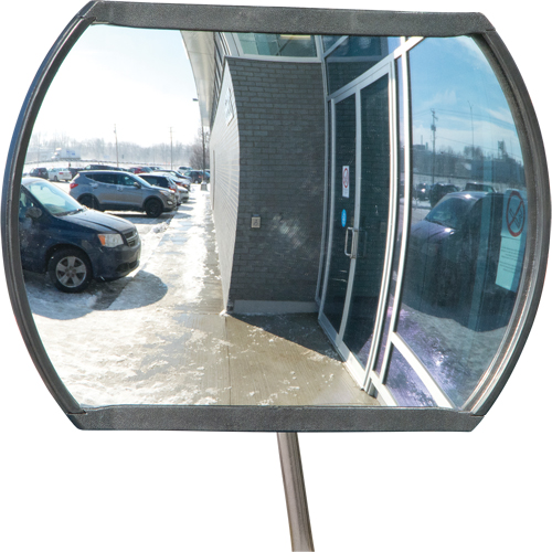 Roundtangular Convex Mirror with Telescopic Arm, 12" H x 18" W, Indoor/Outdoor The Estey Group