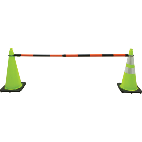 Barre pour c&ocirc;ne de circulation r&eacute;tractable, Longueur d&eacute;ploy&eacute;e de 7' 5'', Noir/Orange The Estey Group