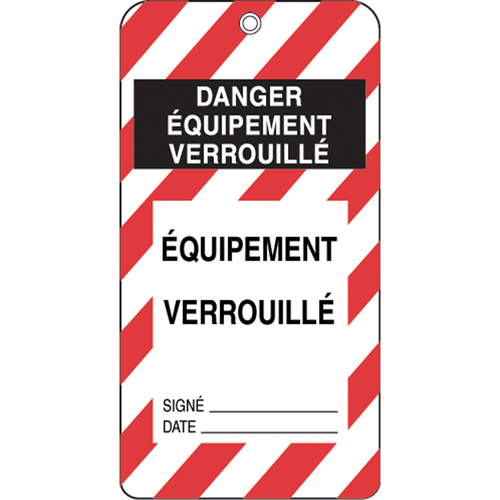 Lockout Tags, Plastic, 3" W x 5-3/4" H, French The Estey Group