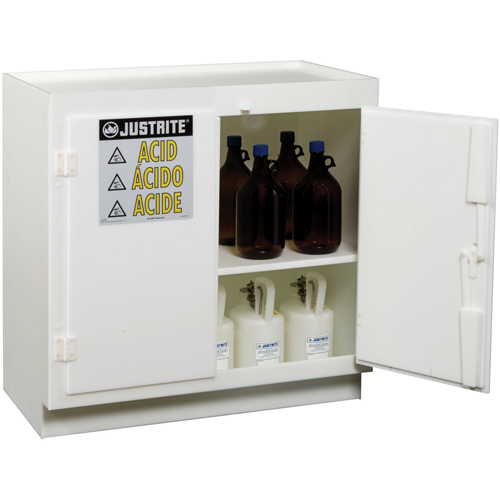 Solid Polyethylene Acid Cabinets, 6 x 0.66043 Gal., 36" x 35.75" x 21.75" The Estey Group