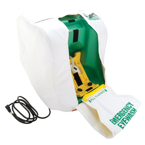 Poste de douche oculaire portable et chauff&eacute;, Aliment&eacute; par gravit&eacute;, Capacit&eacute; 16 gal., Conformit&eacute; ANSI Z358.1 The Estey Group