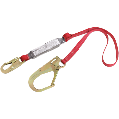 PRO Shock Absorbing Lanyards, 6', Gate Hook Center, Snap Hook Leg Ends, Polyester The Estey Group