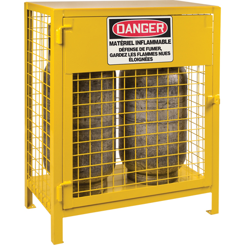 Armoires pour cylindres &agrave; gaz, nbre de bouteilles: 2, 30" , 17" , 37" , Jaune The Estey Group