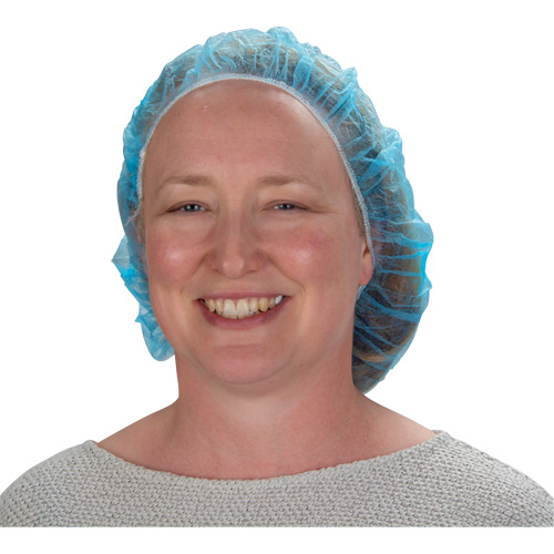 Non-Woven Bouffant Caps, Polypropylene, 21"/Large, Blue The Estey Group