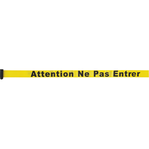 Tape Cassette for Build-Your-Own Crowd Control Barriers, Attention ne pas entrer, 7', Yellow Tape The Estey Group
