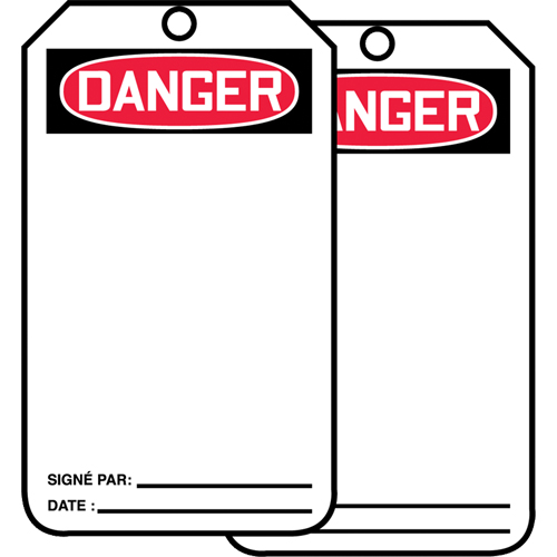 Safety Tags, Cardstock, 3-1/8" W x 5-7/8" H, French The Estey Group
