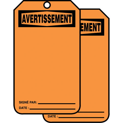 Safety Tags, Cardstock, 3-1/8" W x 5-7/8" H, French The Estey Group