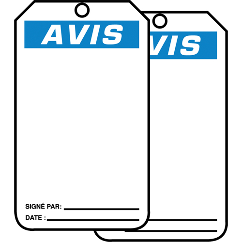 Safety Tags, Cardstock, 3-1/8" W x 5-7/8" H, French The Estey Group