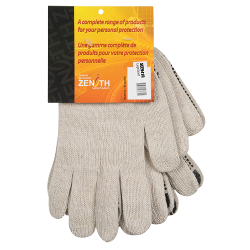 Gants tricot&eacute;s de poids lourd, Poly/coton, Un c&ocirc;t&eacute;, Calibre 7, Grand The Estey Group