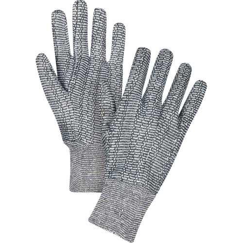 Gants de jersey, Grand, Poivre et sel, Non doubl&eacute;, Poignet en tricot The Estey Group