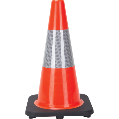 C&ocirc;ne de signalisation, 18", Orange, Bande(s) r&eacute;fl&eacute;chissante(s) 6" The Estey Group