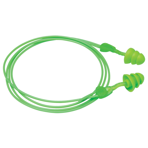 Glide&reg; Trio Reusable Earplugs, Corded, Bulk - Loose, 27 dB NRR, One-Size The Estey Group