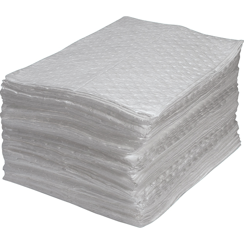 Feuilles absorbantes en fibres fines de premi&egrave;re qualit&eacute;, Huile seulement, 15" x 17", 30 gal. d'absorption The Estey Group