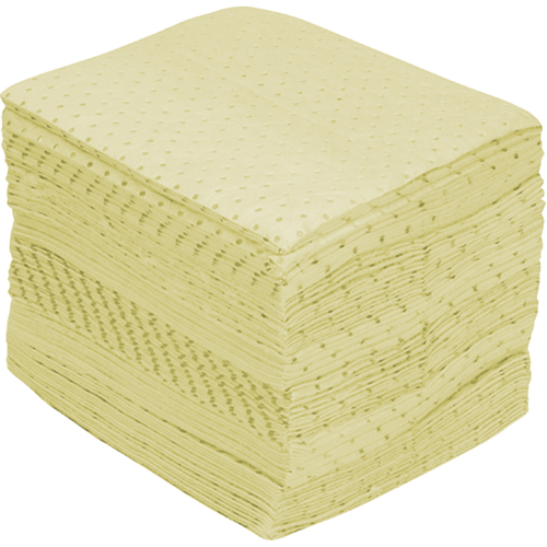 Feuilles absorbantes en fibres fines de premi&egrave;re qualit&eacute;, Mati&egrave;res dangereuses, 15" x 17", 30 gal. d'absorption The Estey Group
