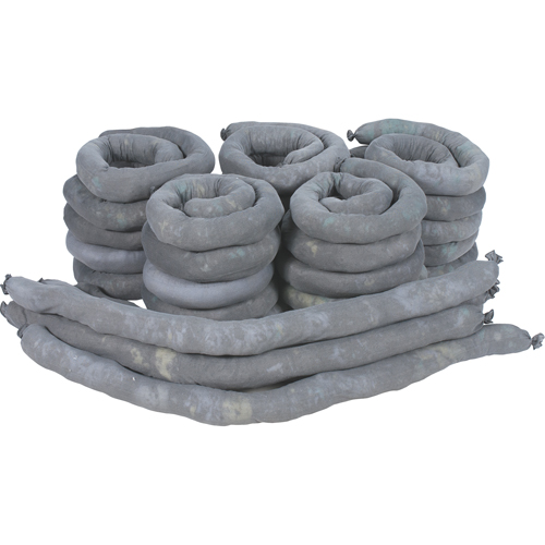 Remblais tubulaires absorbants, Universel, Absorption 50 gal., 3" la x 4' lo, Pqt de 30 The Estey Group
