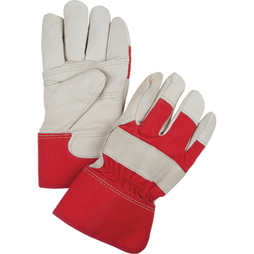 Gants d'ajusteur rouge & blanc doubl&eacute;s pour l'hiver, Grand, Paume en Cuir fleur de vache, Doublure en Boa The Estey Group