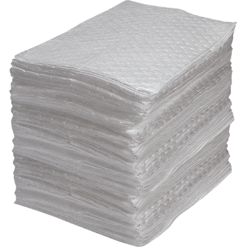 Feuilles absorbantes en fibres fines de calibre industriel, Huile seulement, 15" x 17", 40 gal. d'absorption The Estey Group