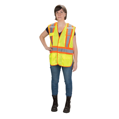 CSA Compliant High Visibility Surveyor Vest, High Visibility Lime-Yellow, Large, Polyester The Estey Group