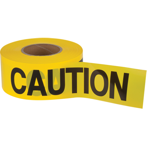 "Caution" Barricade Tape, English, 3" W x 1000' L, 1.5 mils, Black on Yellow The Estey Group