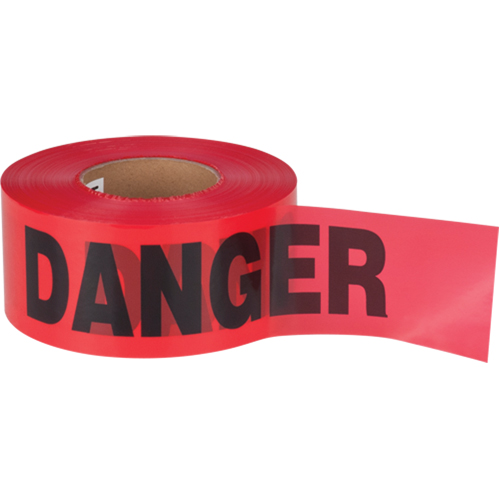 Ruban pour barricade Danger, Bilingue, 3" la x 1000' lo, 1,5 mil, Noir/rouge The Estey Group