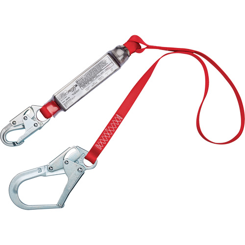 Cordon amortisseur de chute, 4', Point d'ancrage &agrave; Crochet mousqueton, Crochet d'armature aux jambes, Polyester The Estey Group
