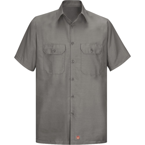 Chemise &agrave; manches courtes en tissu ind&eacute;chirable, Hommes, 3T-Grand, Gris The Estey Group