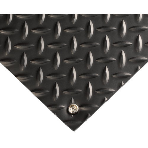 Electrically Conductive Mat No.785, 3' W x 10' L x 5/32" T, PVC, Diamond, Black The Estey Group