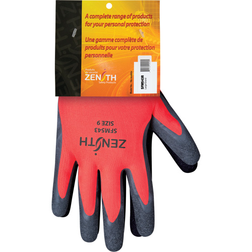 Gants enduits de latex de caoutchouc naturel, 9, R&ecirc;vetement Latex de caoutchouc, Calibre 13, Enveloppe en Polyester The Estey Group