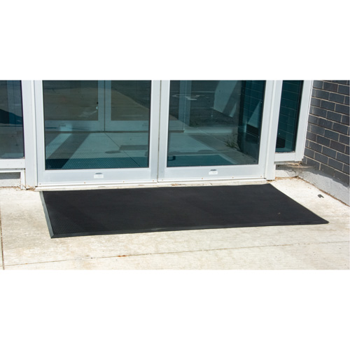 Outdoor Entrance Matting, Rubber, Scraper Type, Textured Pattern, 2' x 2-2/3', Black The Estey Group