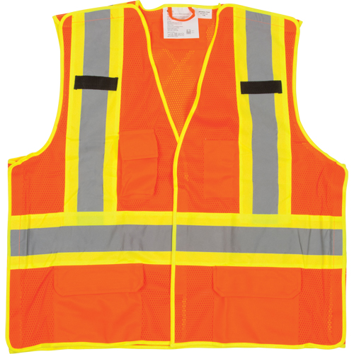5-Point Tear-Away Premium Safety Vest , High Visibility Orange, Large/X-Large, Polyester The Estey Group
